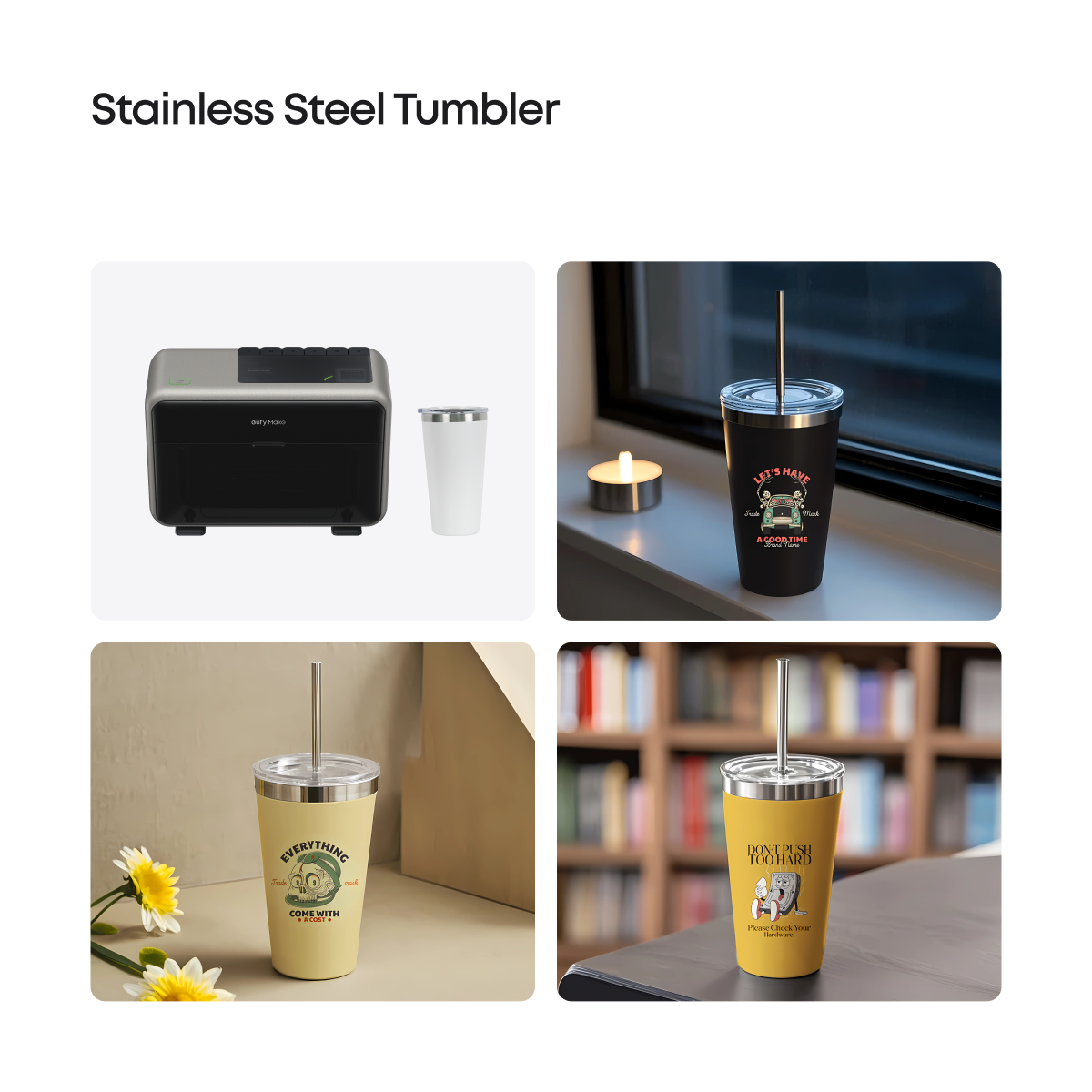 eufyMake Stainless Tumbler for UV Printer E1 (2-pack) - Flash Sale